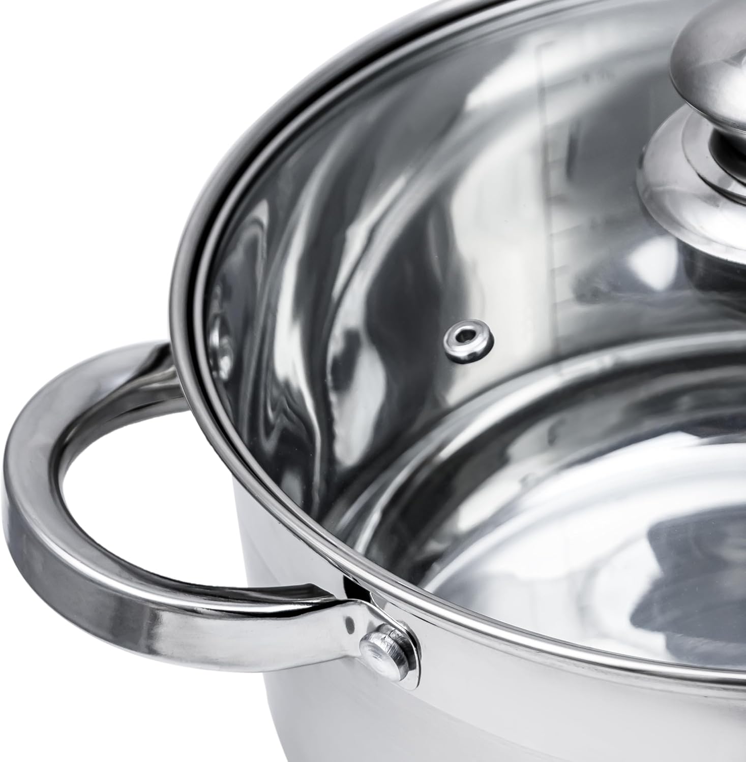 cuisine art wilson stainless steel cookware set, 12 piece, casseroles, saucepan, fry pan, ergonomic handles, all cooktop compatible, dishwasher safe, durable, stylish kitchen essentials