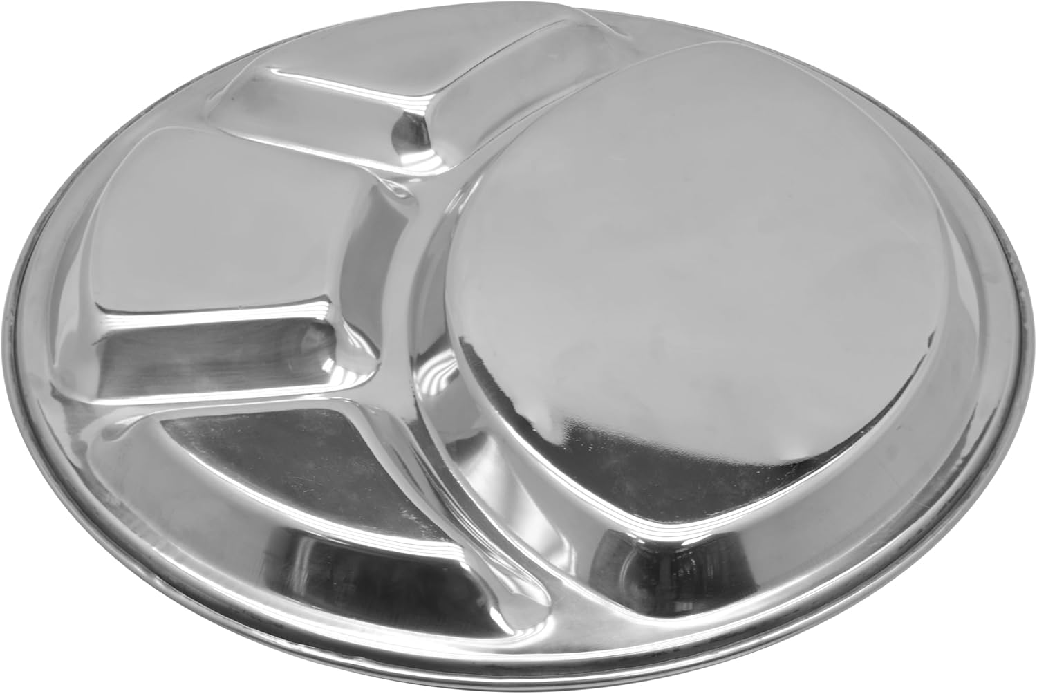 raj steel plate with 4 compartments, 28.4cm, bph001,dinner plate , serveware , serving plate , rice plate