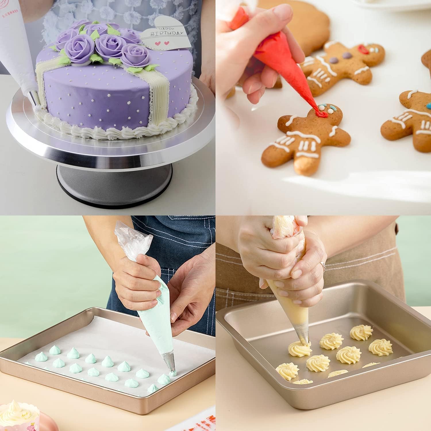 mumoo bear 100 pieces plastic pastry bags disposable icing piping bags for cake cookie desserts icing cupcakes decoration, white, bag 100pc