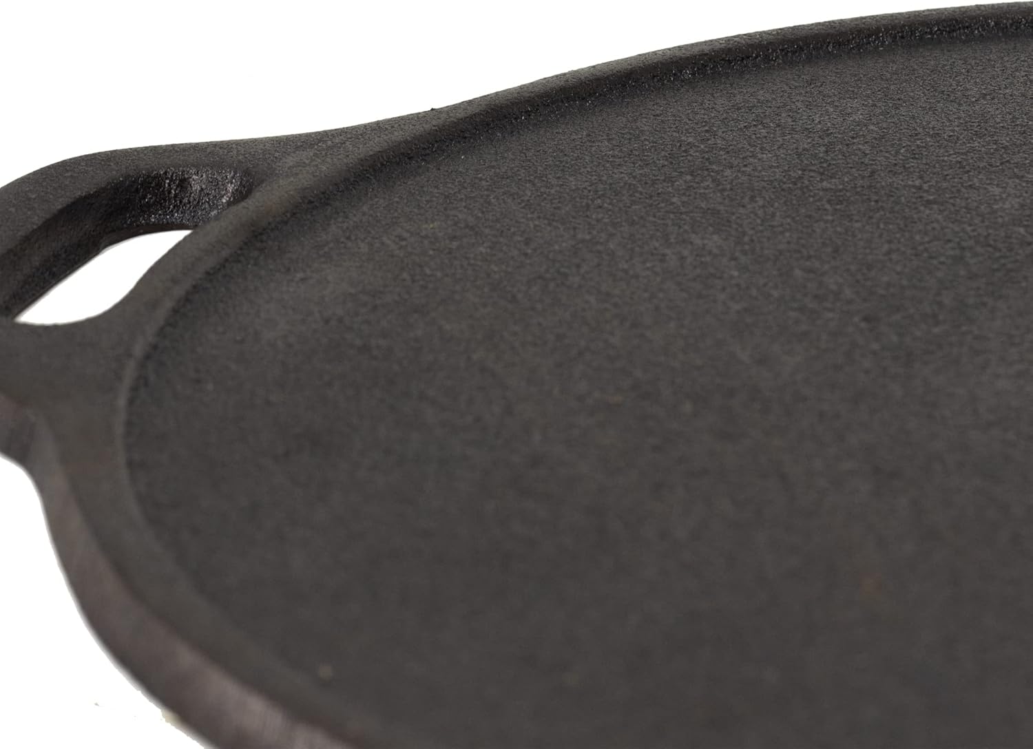rock tawa dosa pre seasoned cast iron skillet 12in, black