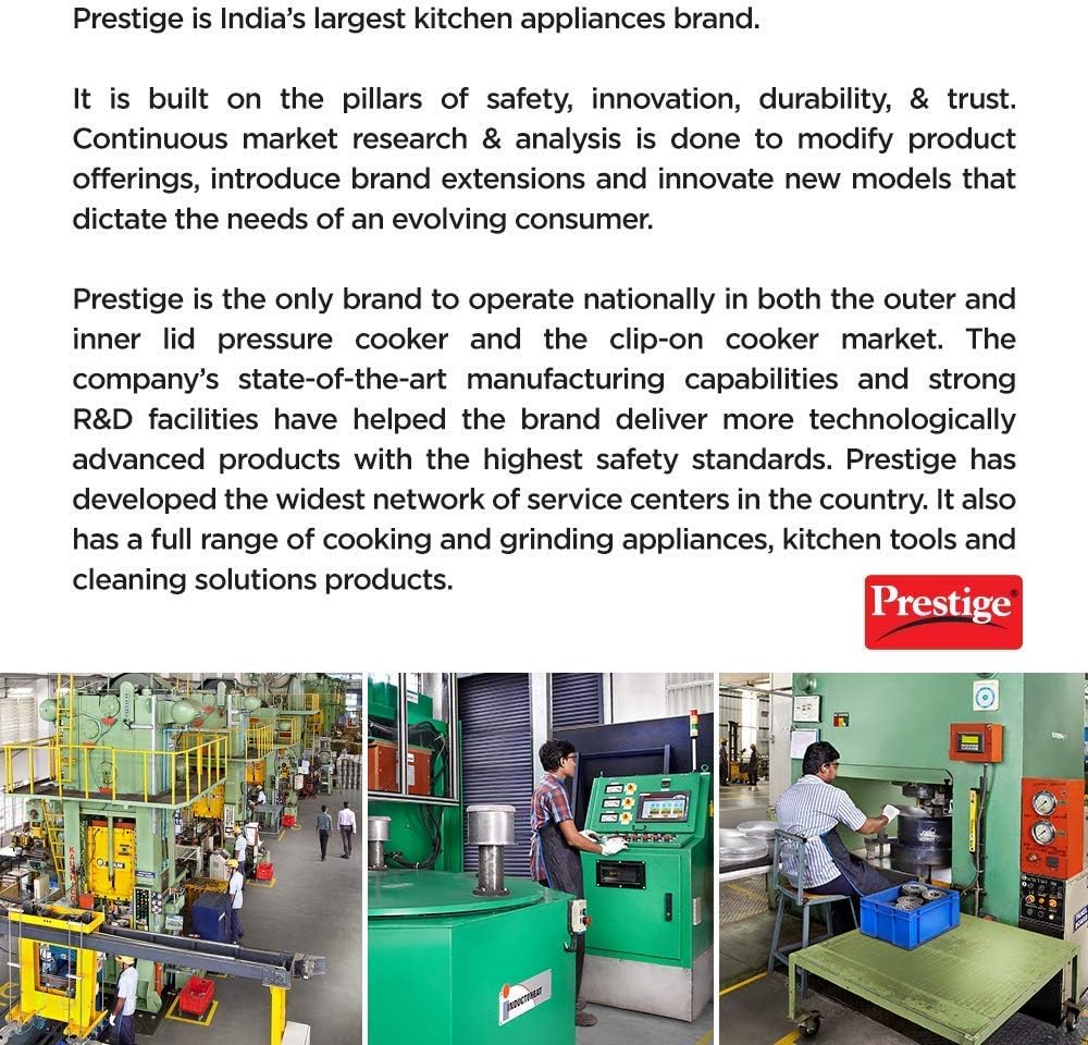 prestige popular stainless steel pressure cooker 3 ltr | silver