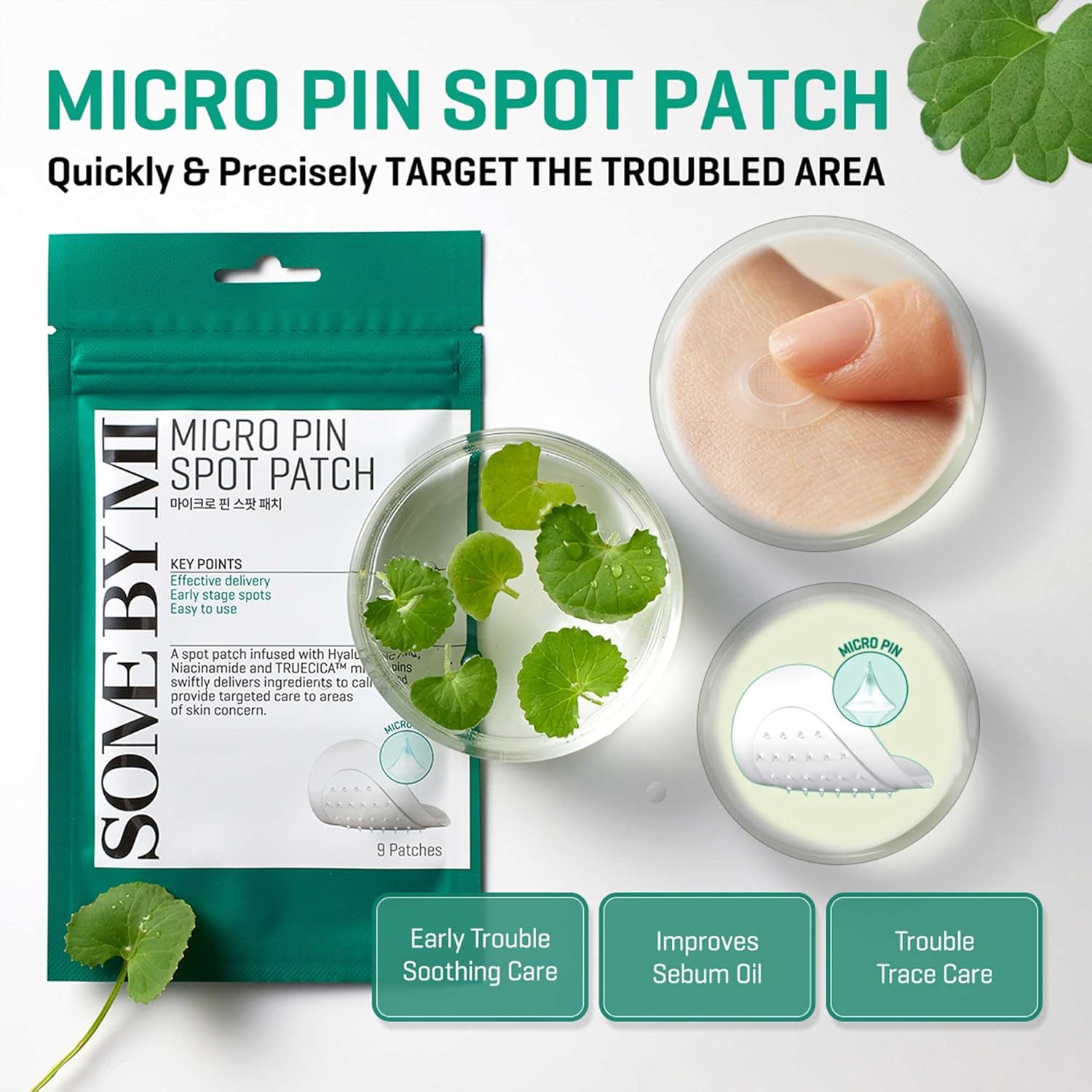some by mi micro pin spot patch | microneedle hydrocolloid pimple patch with salicylic & hyaluronic acid | skin troubles care focused spot cover | pack of 1, 14mm 9 counts