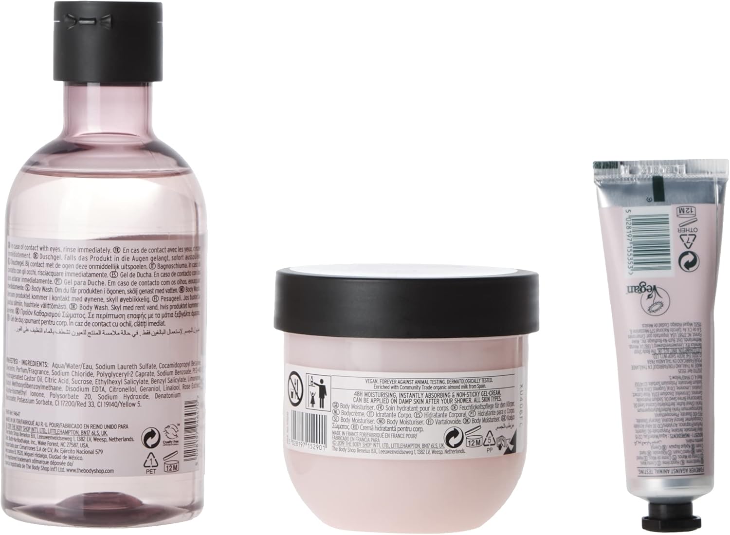 the body shop lather & slather british rose body care gift set, for normal skin, vegan