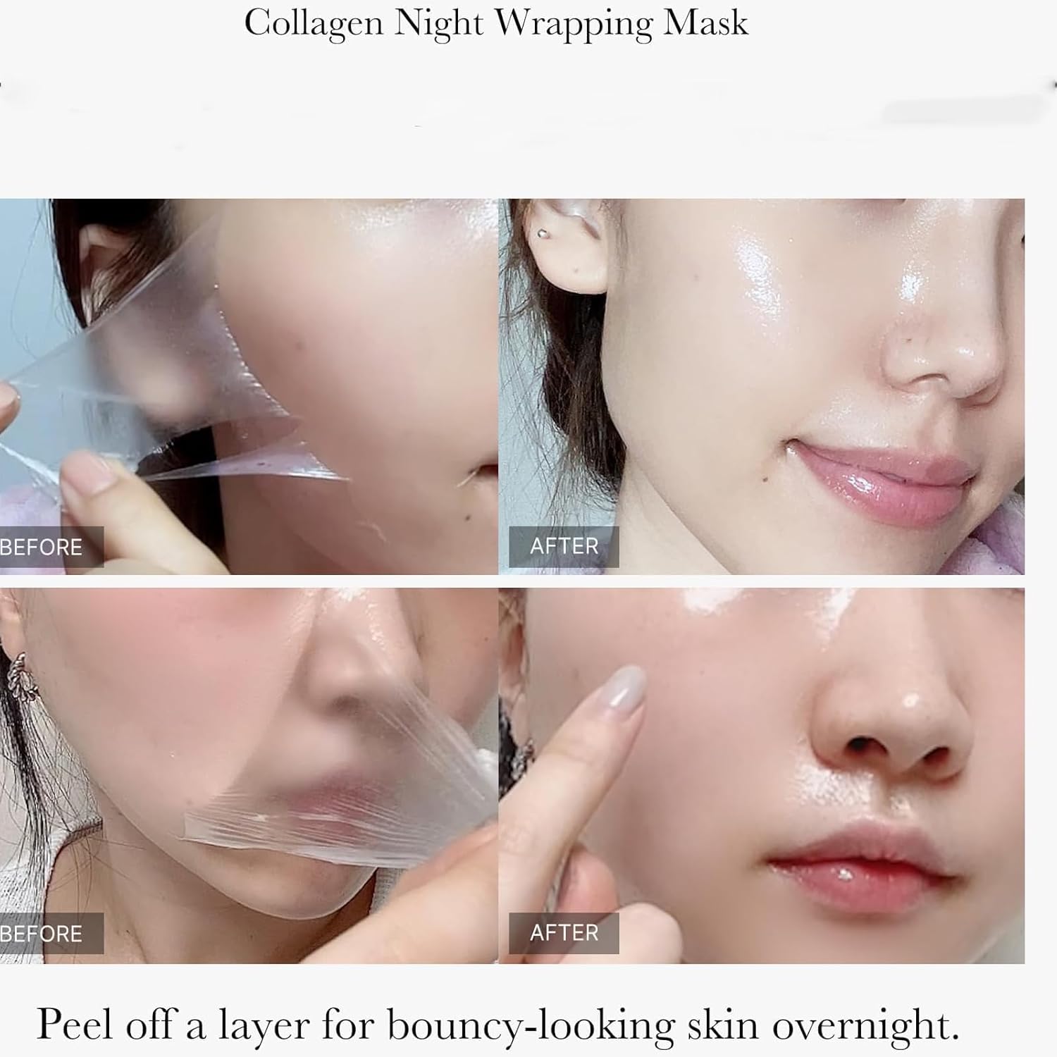 lboylove® collagen night wrapping mask 75ml, overnight collagen wrapping mask, korean peel off facial mask, deep collagen hydration lifting firmness tear off mask, 2.53 fl.oz (1pc)