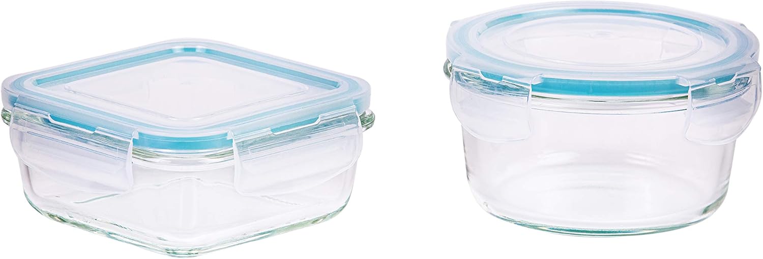 taliona tl2213374 borosilicate glass boro pro food container set, blue, w 32.0 x h 13.6 x d 13.6 cm, rectangular