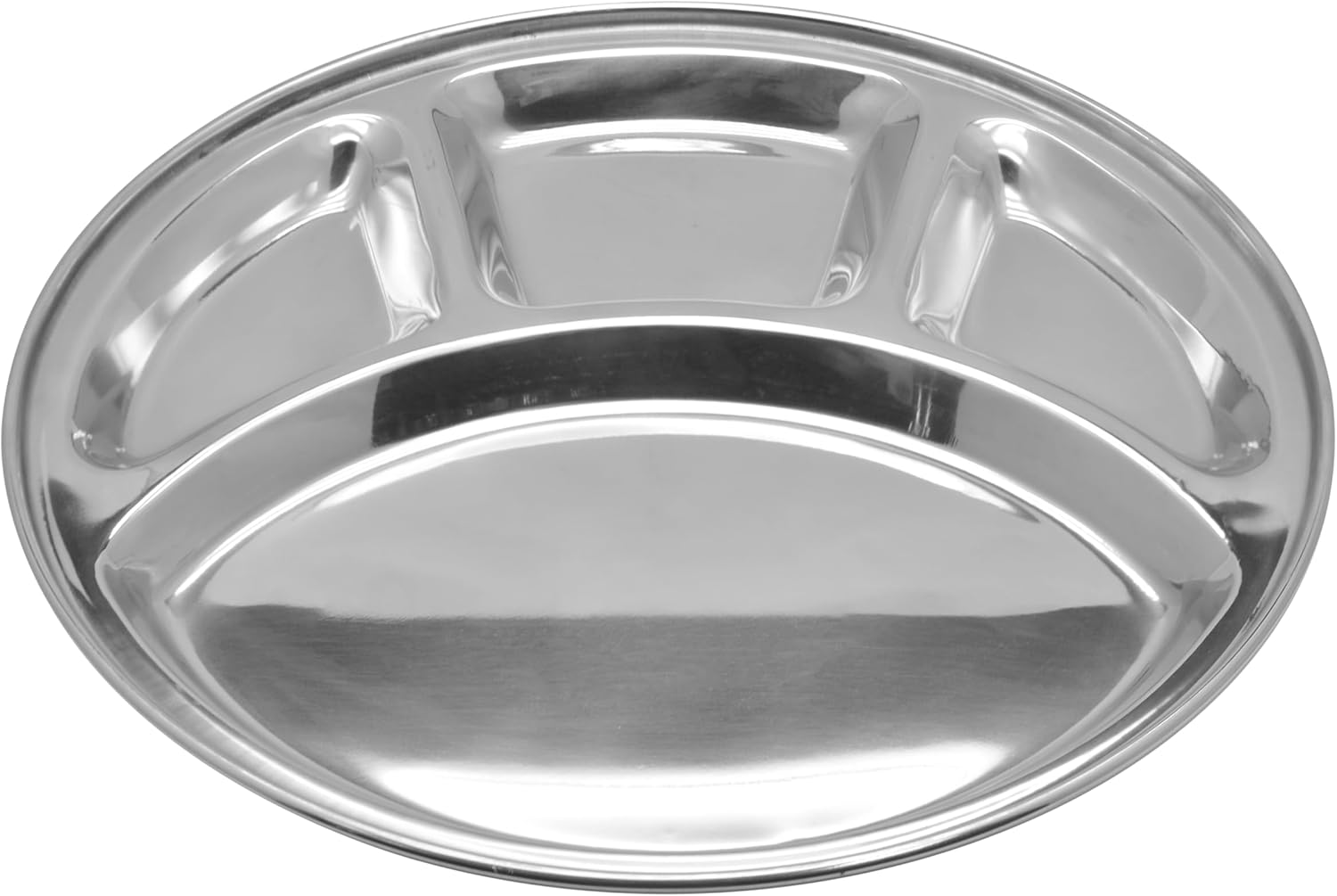 raj steel plate with 4 compartments, 28.4cm, bph001,dinner plate , serveware , serving plate , rice plate