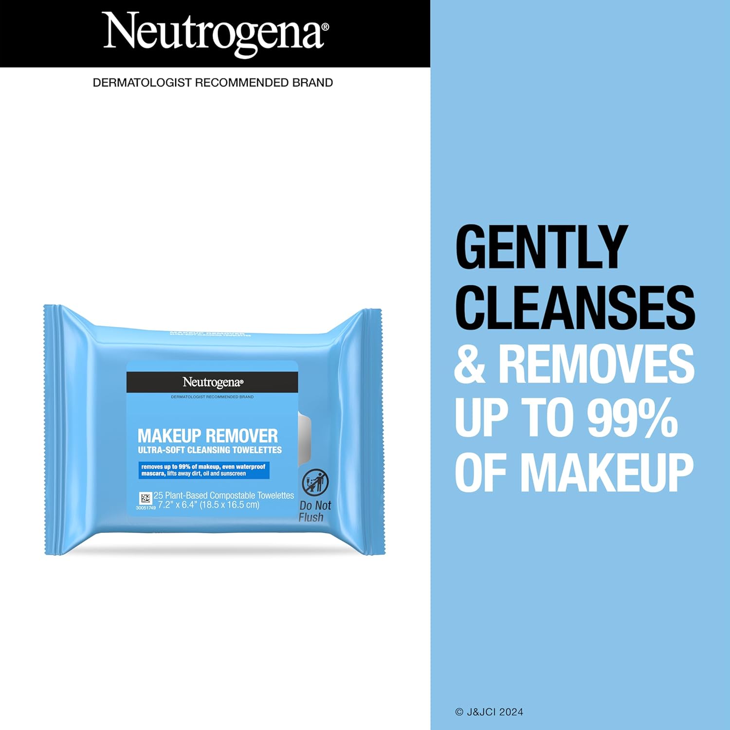 neutrogena facial cleansing towelette singles, daily face wipes to remove dirt, oil, makeup & waterproof mascara, gentle, alcohol free, individually wrapped, 20 count
