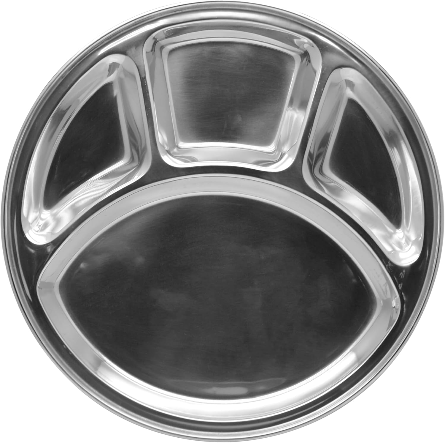 raj steel plate with 4 compartments, 28.4cm, bph001,dinner plate , serveware , serving plate , rice plate