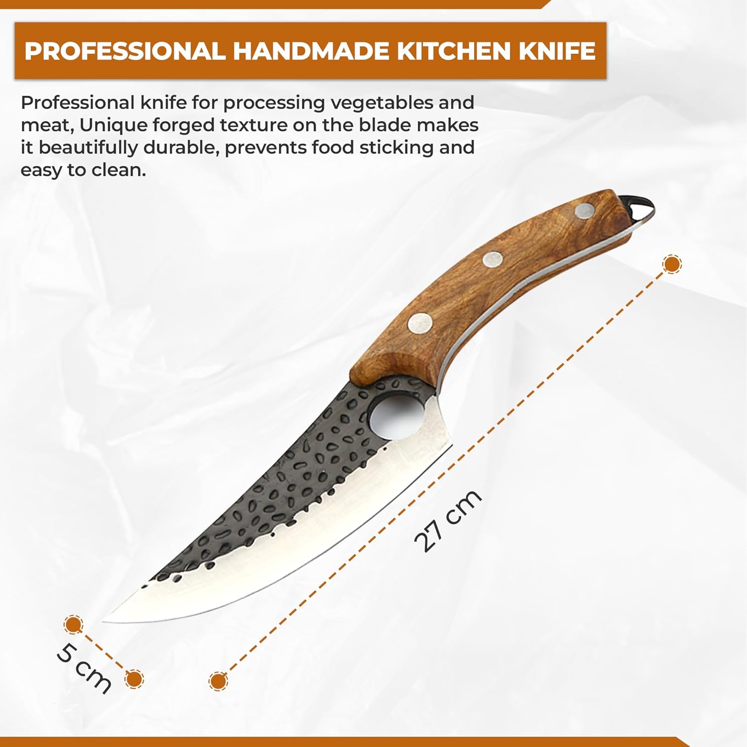 kitchen meat and boning knife with multi function cooking knife leather case packing rosewooden handle stainless steel kitchen chef knife comes with a steel sharpener as a gift