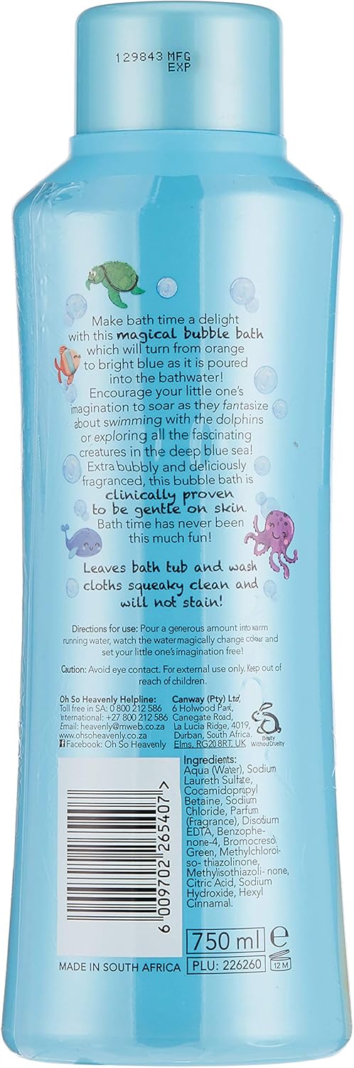 oh so heavenly colour changing bubble bath, 750 ml