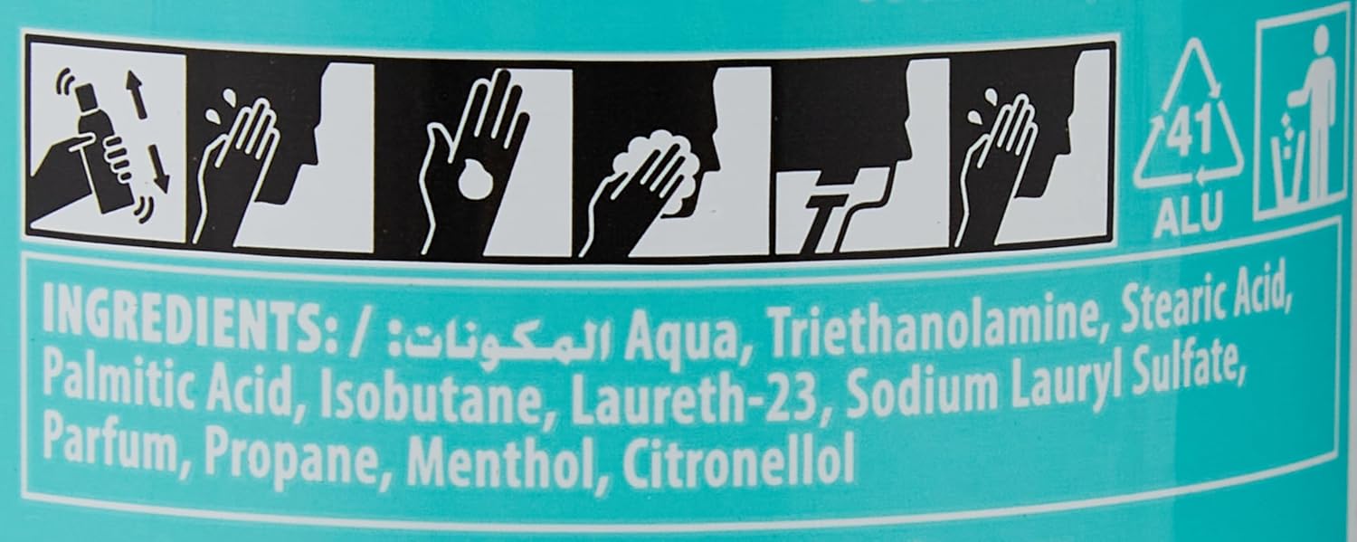 gillette classic menthol men's shaving foam 200ml