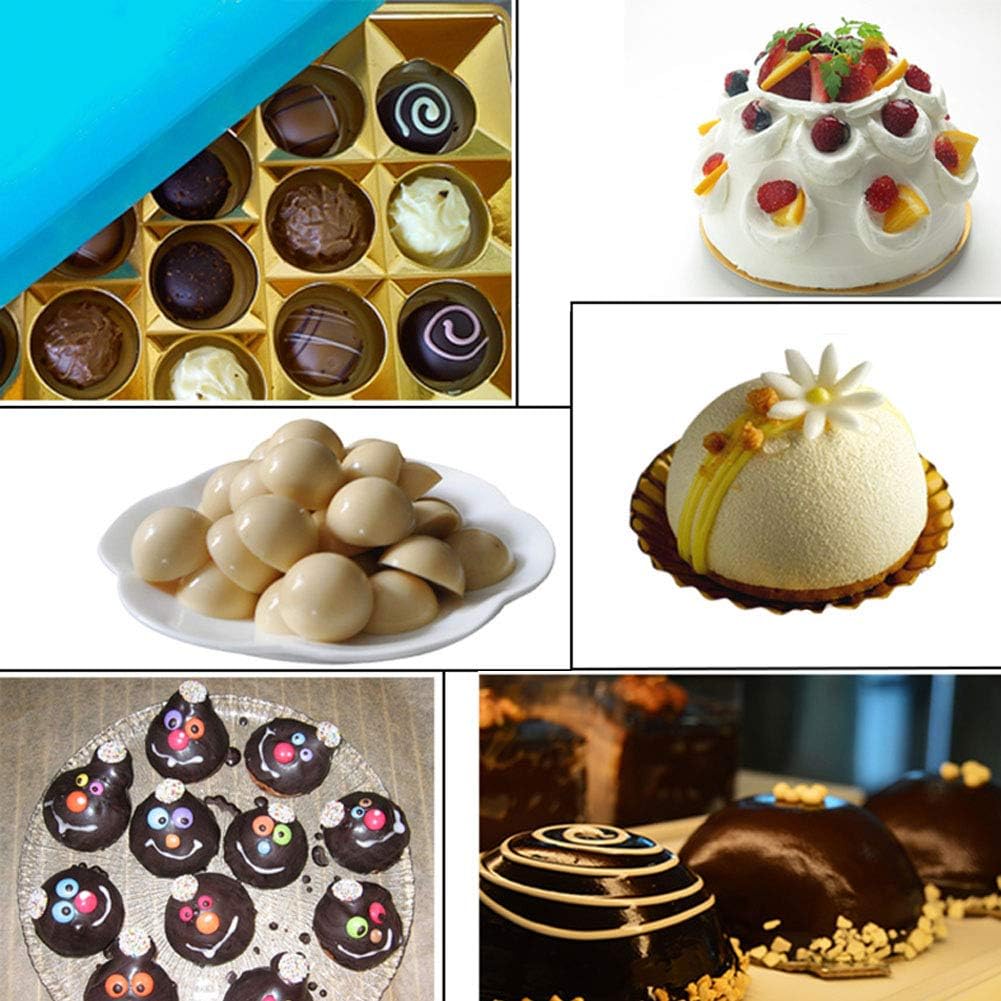 ausplua 5pack sphere silicone molds, silicon dome mold semi sphere baking mould for making candy, chocolate,cake,jelly,variety sizes（brick red)