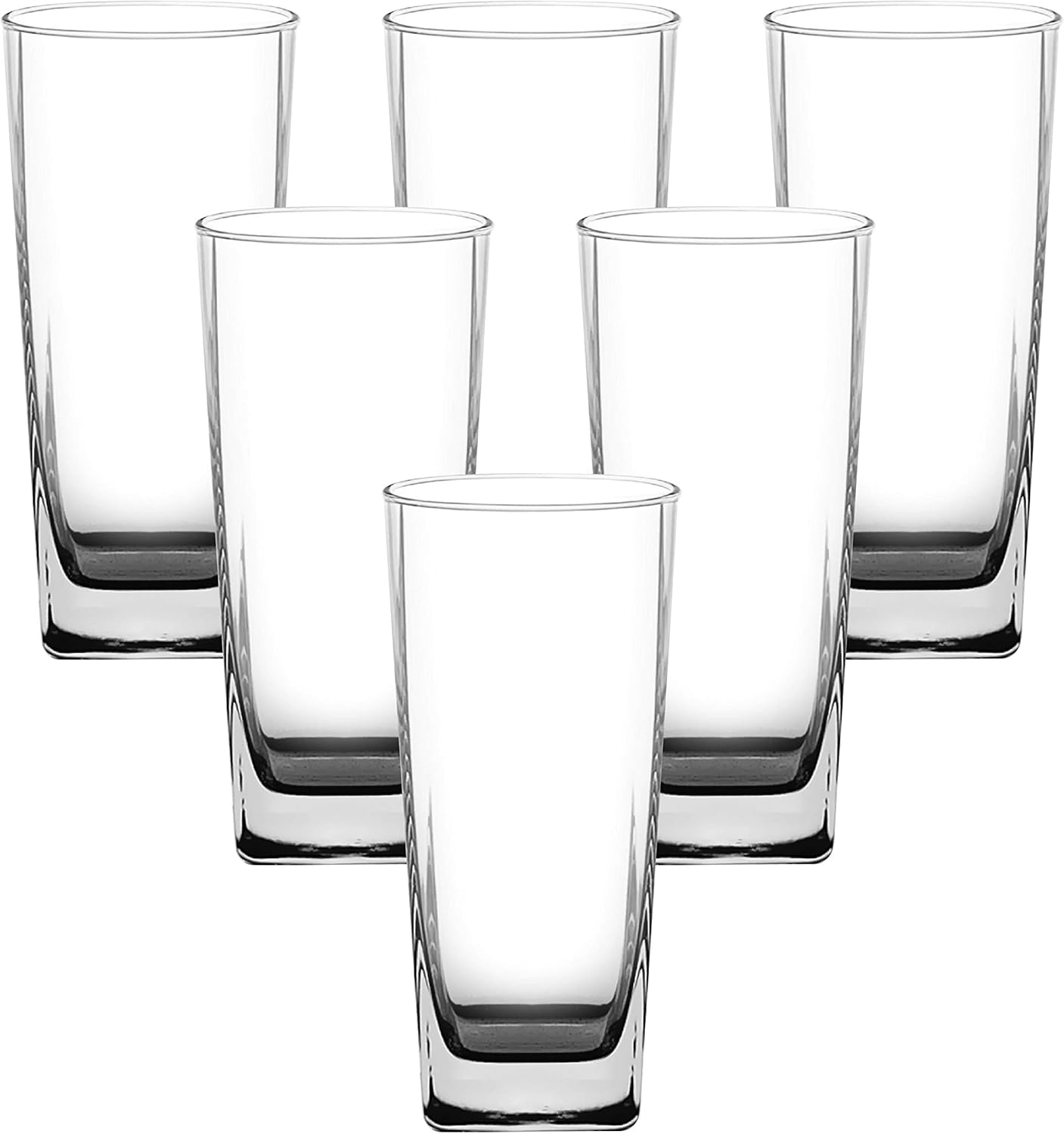 ocean plaza hi ball glass, set of 6, clear, 320 ml, b11011, mocktail glass, highball glass, tall glass, beverage glass, long drink glass, water glass, juice glass