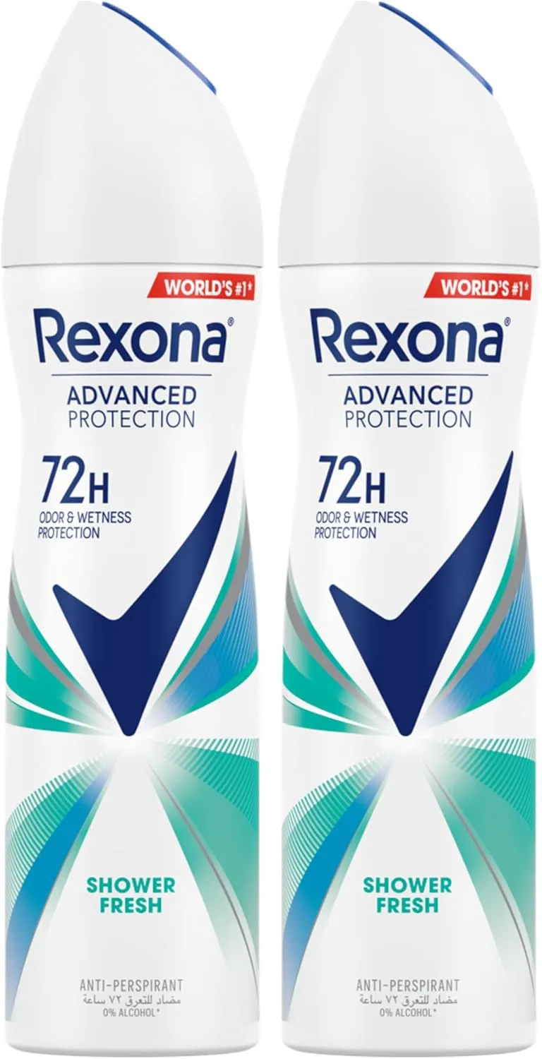 Rexona Women Antiperspirant Deodorant Spray, 72 hour sweat & odor protection*, Shower Fresh, with MotionSense technology, 150ml (Pack of 2)