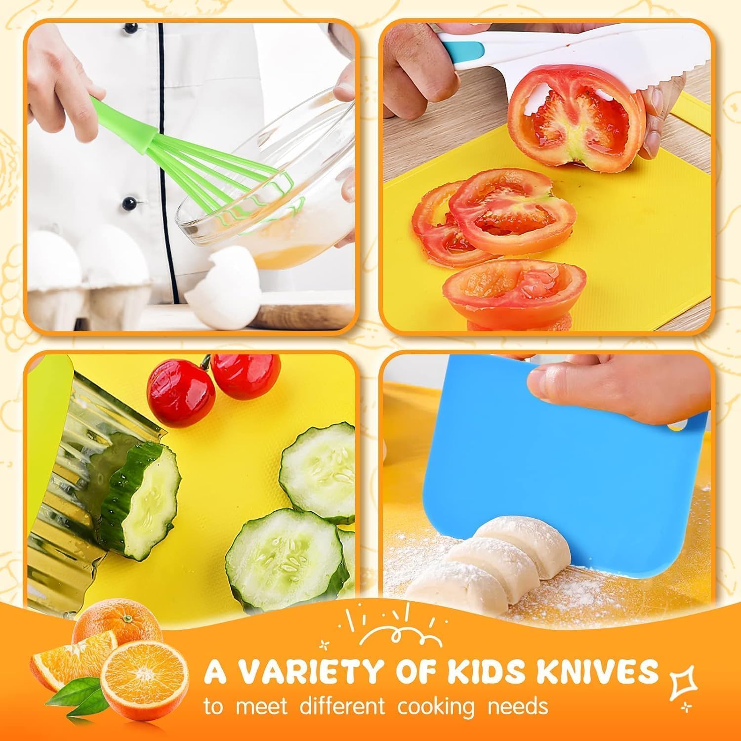 17 pieces montessori kitchen tools for toddlers kids cooking sets real toddler safe knives set for real cooking with plastic toddler safe knives crinkle cutter kids cutting board