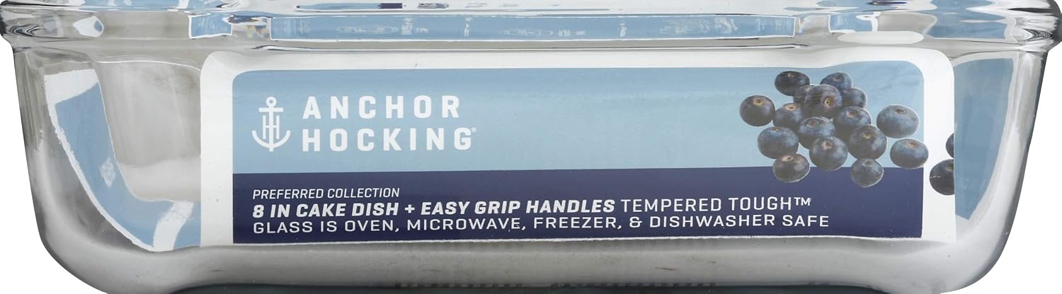 anchor hocking basics square baking dish, 2.0 litre tempered glass