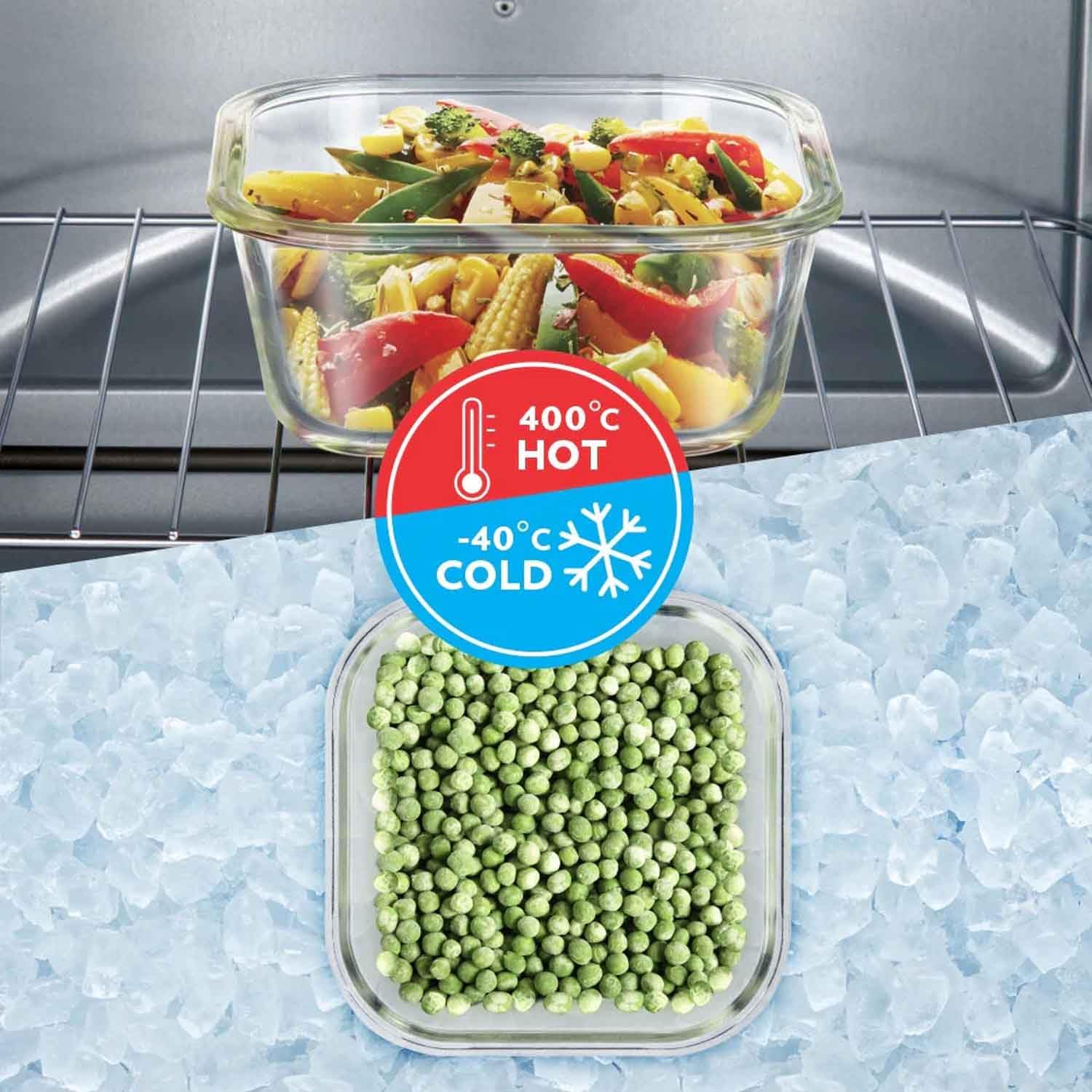 borosil klip n store square glass storage container with air tight lid food storage container microwave safe container 320 ml