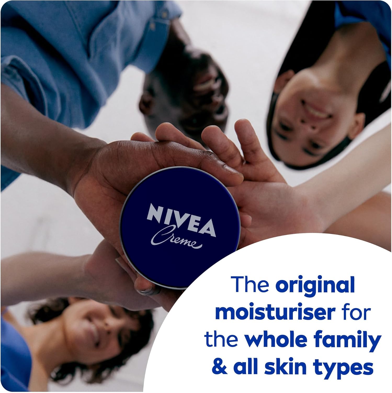nivea moisturising cream, universal all pourpose moisturizer for face body hands, tin 400ml