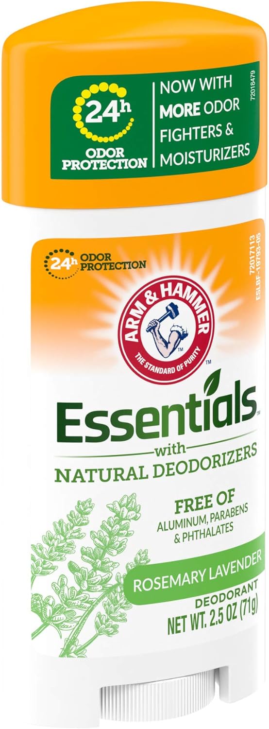 arm & hammer essentials natural deodorant, fresh, 71g