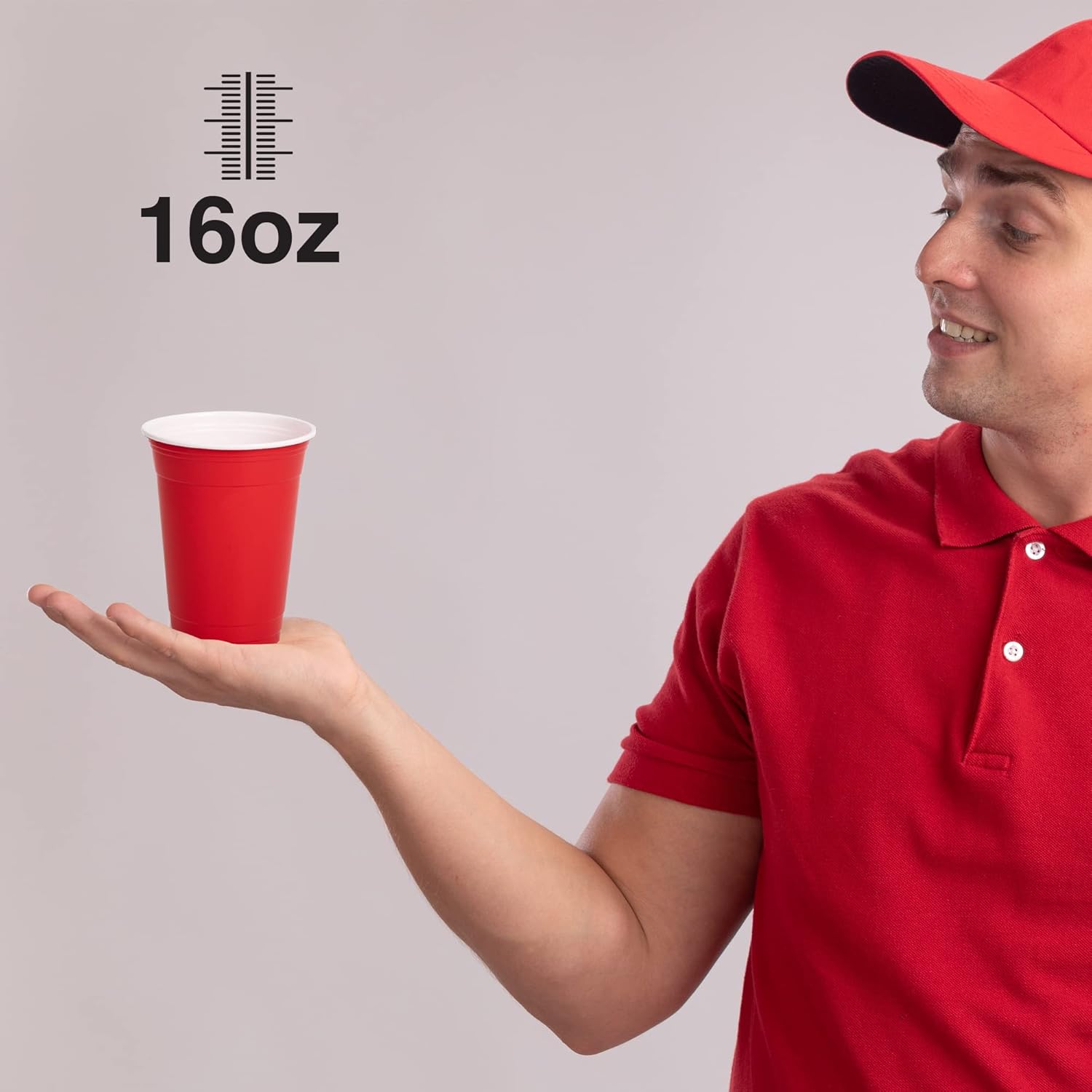 fun by al bayader فن plastic party cups 16oz red plastic cups sturdy red plastic party cups birthday party cups for all occasions, 475ml cups 25pieces