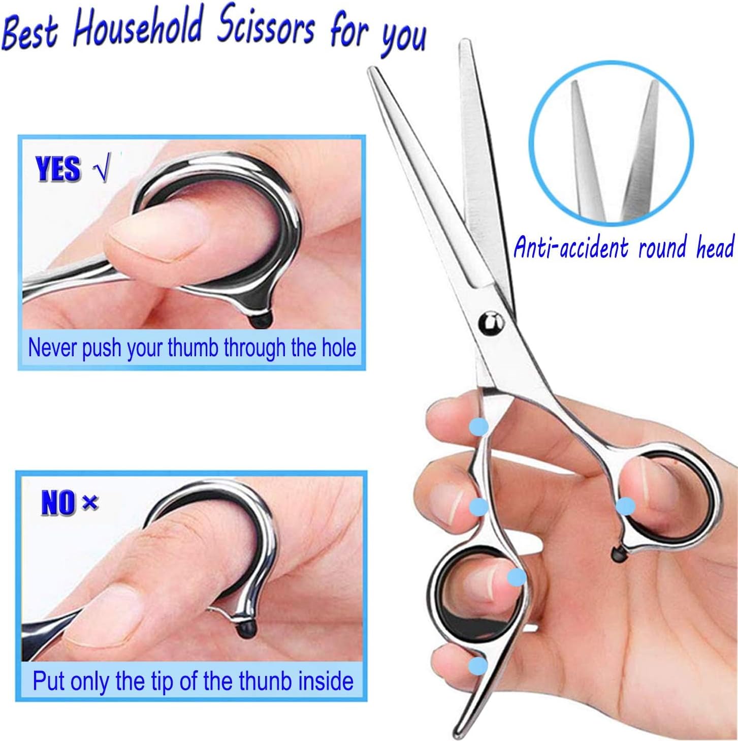 essoy professional hair cutting scissors/shears (6.7 inches), stainless steel haircut scissor with fine adjustment screw for home salon,barber hairdressing scissor for women men kids