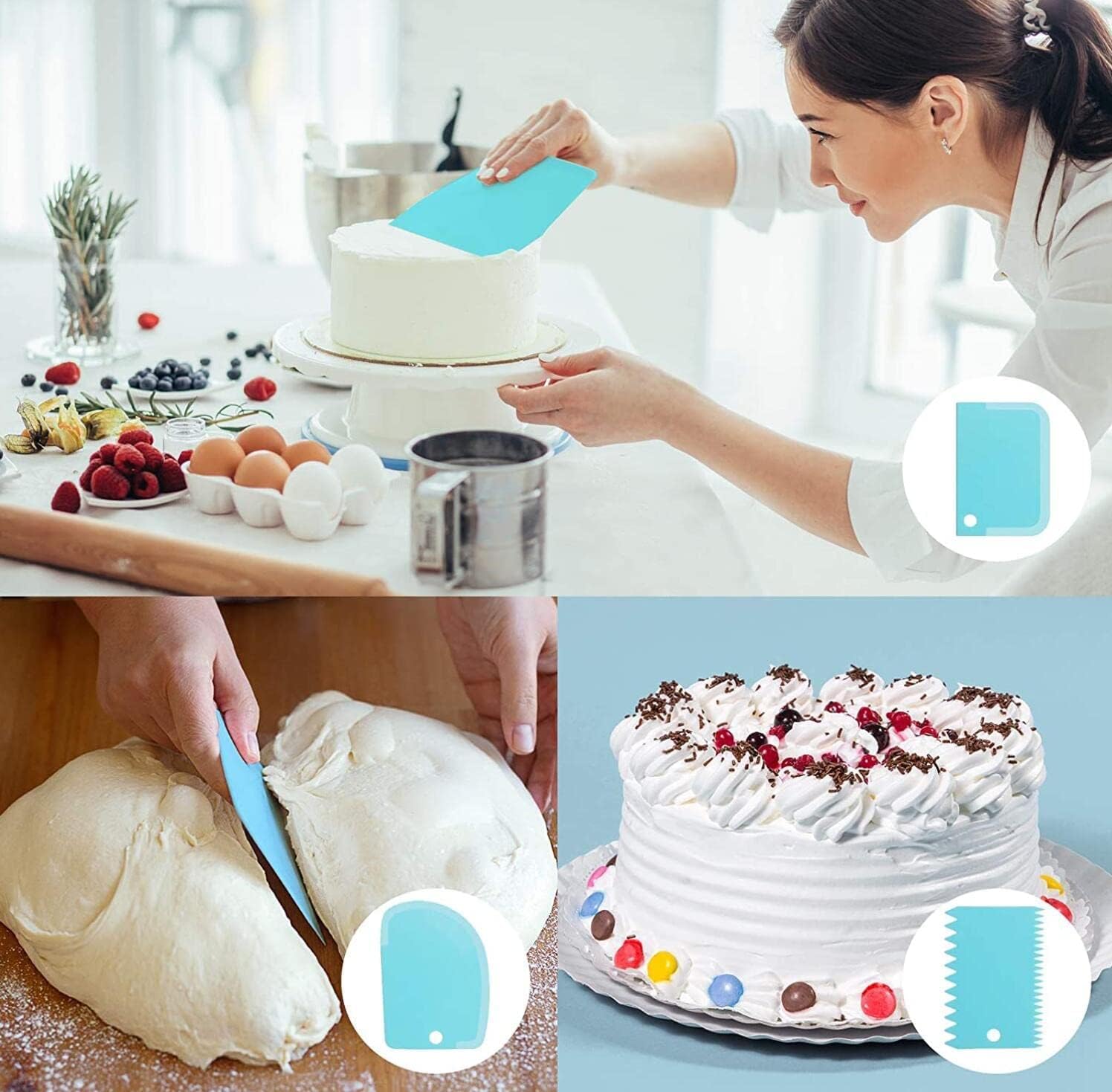 yin aisike icing nozzles set, cake decorating set, stainless steel piping icing nozzles, reusable silicone piping bag, suitable for cakes, cupcakes, cookies, pastries, beginners