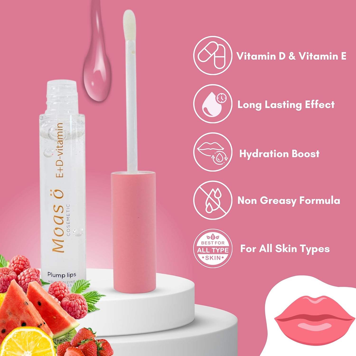 moas Ö premium extreme beauty lip plumper filler lip gloss balm long lasting natural lip tint and lip oil for fuller softer lips without injections