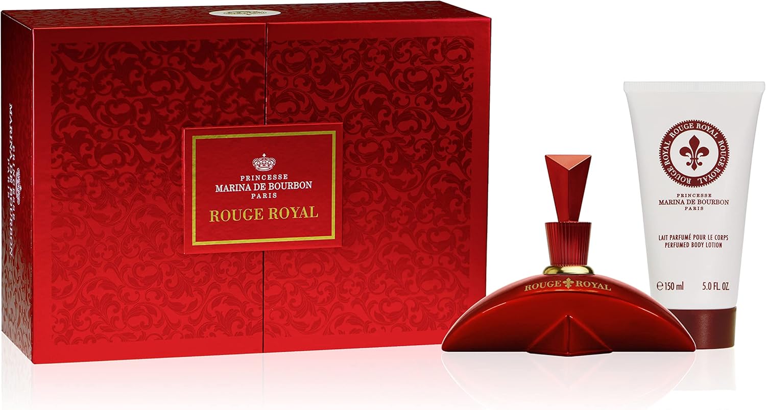 princesse marina de bourbon rouge royal for women 2 pc gift set 3.4oz edp spray, 5oz body lotion