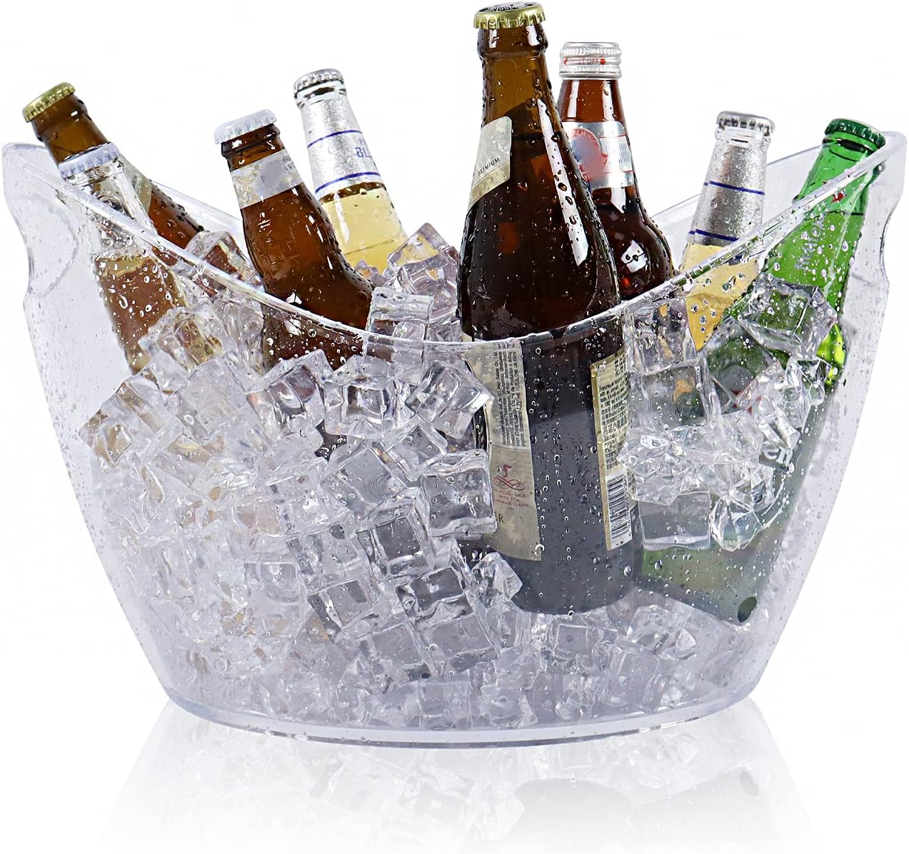 nwvuop 12l ice beverage tub large drink bucket clear acrylic ice bucket wine champagne bucket for parties barbecues picnics