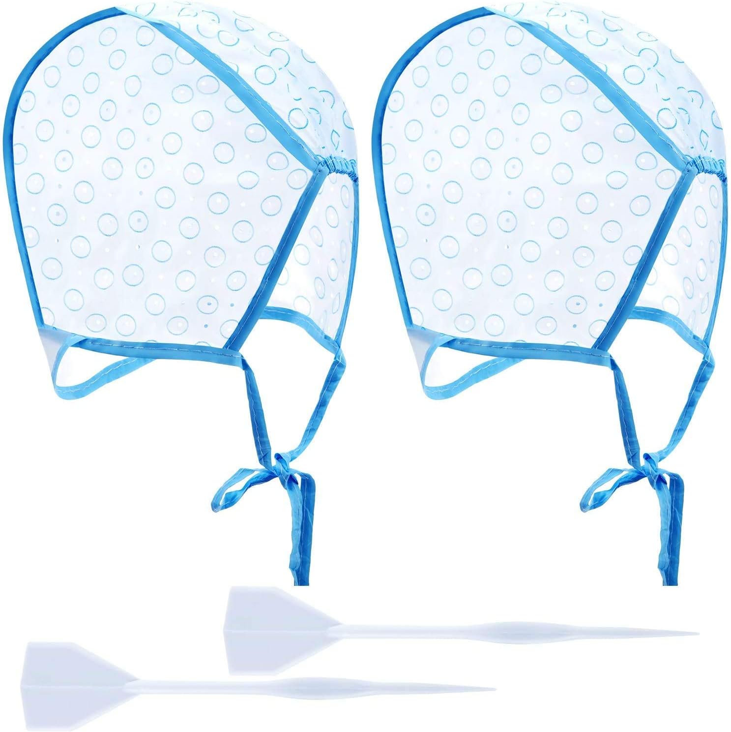 mixcolours 2 pieces disposable tipping cap salon hair coloring highlighting cap hair highlight dye cap with plastic hooks for salon and home dyeing hair hair tinting hair highlighting cap