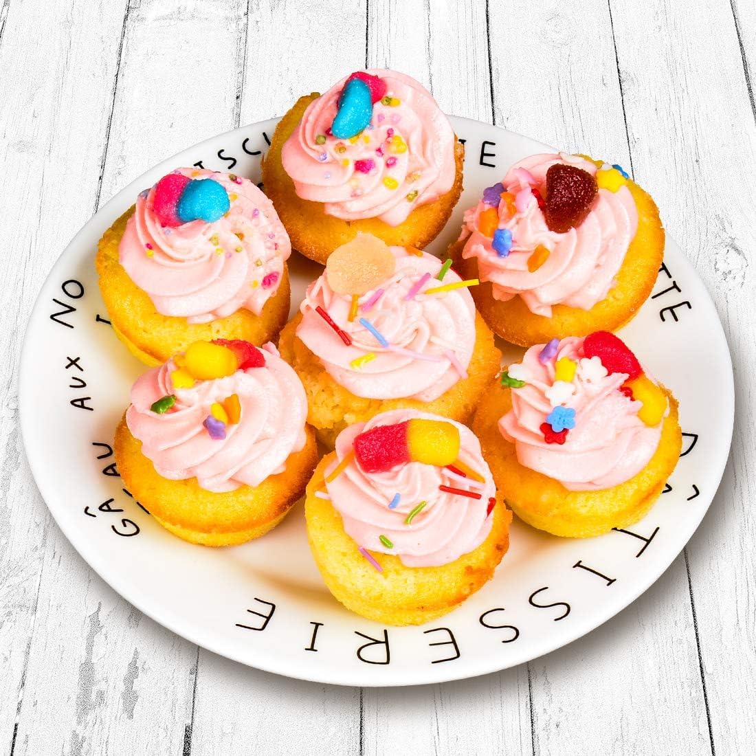 caketime silicone muffin pan mini 24 cups cupcake pan, nonstick bpa free silicone baking pan 1 pack