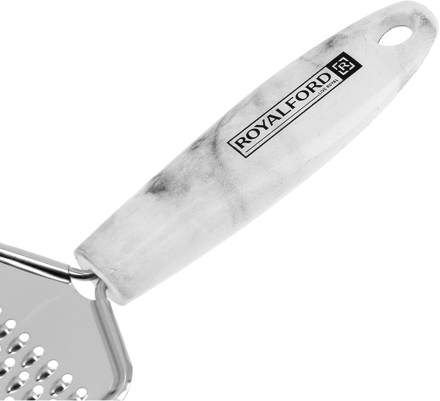 royalford marble designed abs stainless steel grater easily shreds and grates cheeses, vegetables and other foods versatile kitchen utensil tool razor sharp blade
