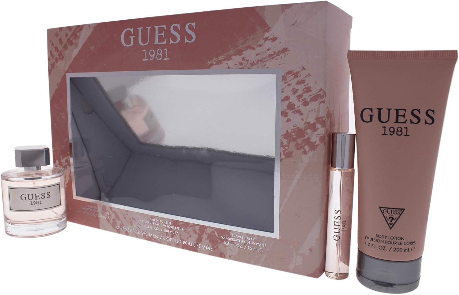 guess 1981 3 pieces gift set for women edt 100 ml + 200 body lotion 15 mini