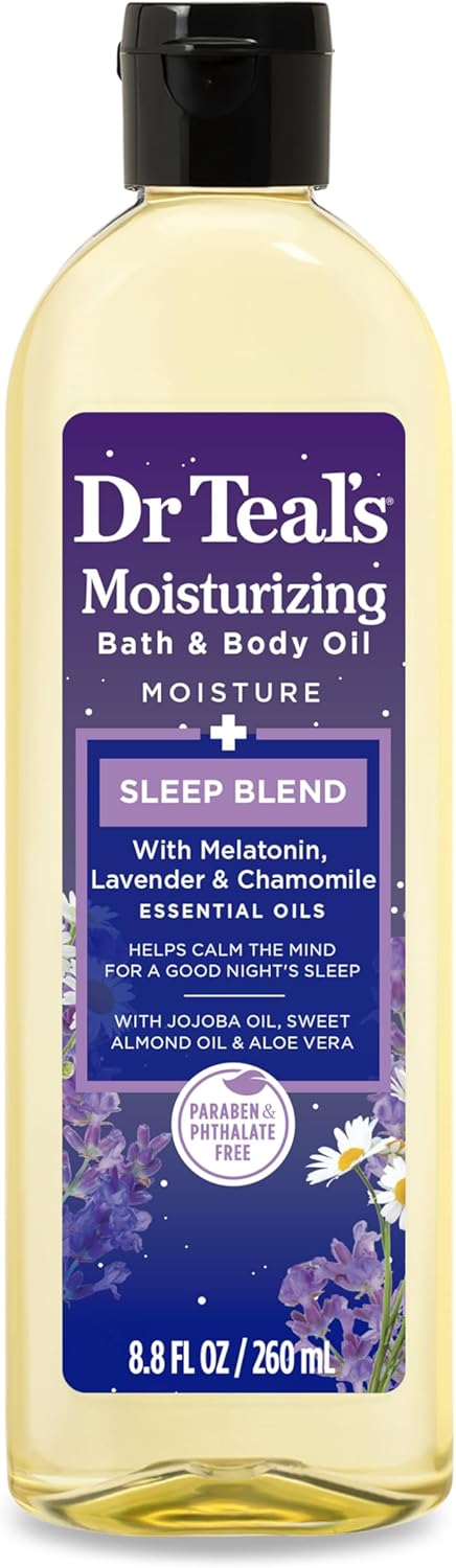 dr teal's melatonin essential bath & body oil moisturizing sleep blend 260ml