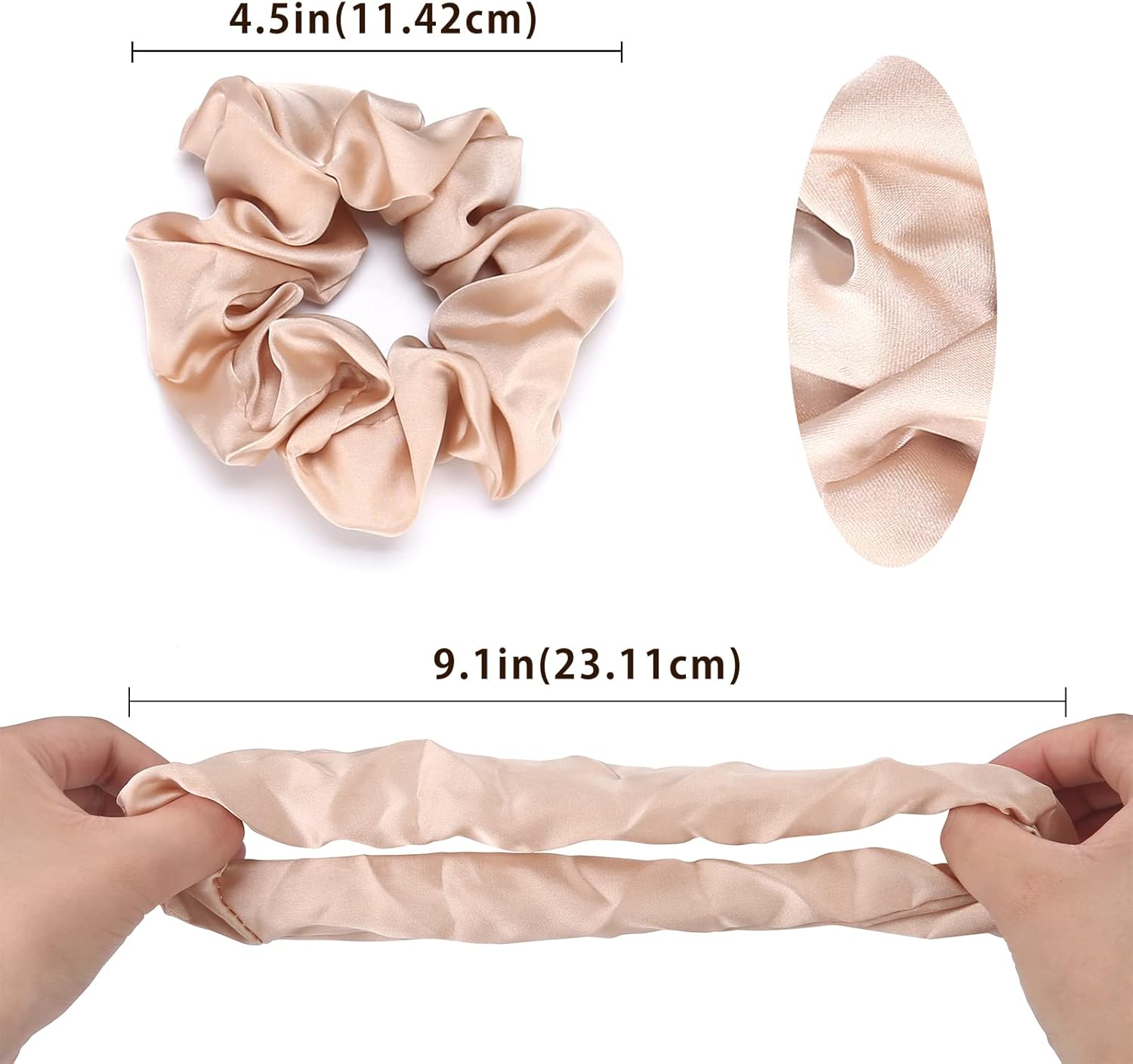 lolalet 6 pack scrunchies for hair, hair scrunchies for women girls, soft satin scrunchy for sleeping, big sleep tie scrunchie with elastic hair bands for thick thin fine curly hair/style a