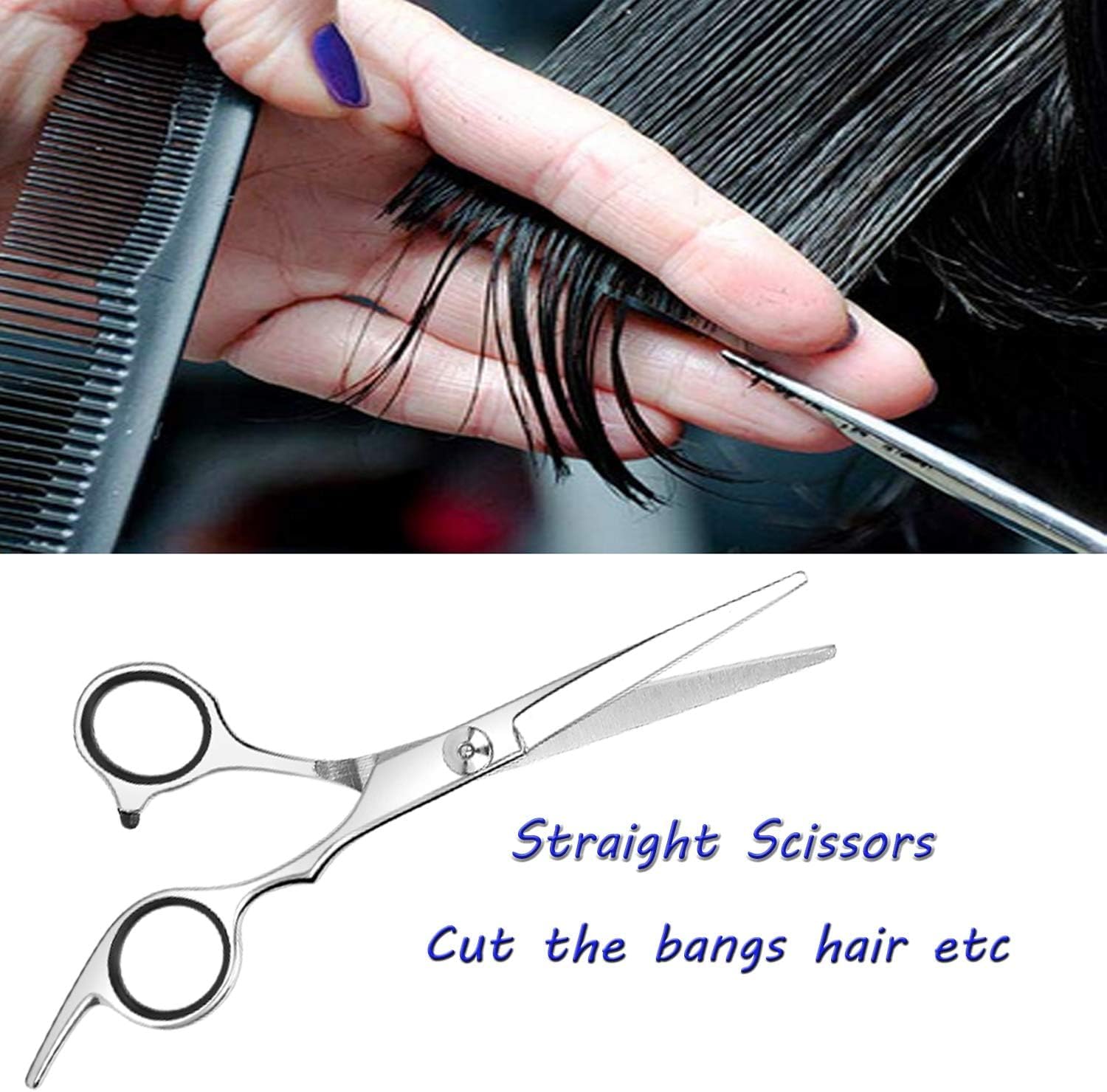essoy professional hair cutting scissors/shears (6.7 inches), stainless steel haircut scissor with fine adjustment screw for home salon,barber hairdressing scissor for women men kids