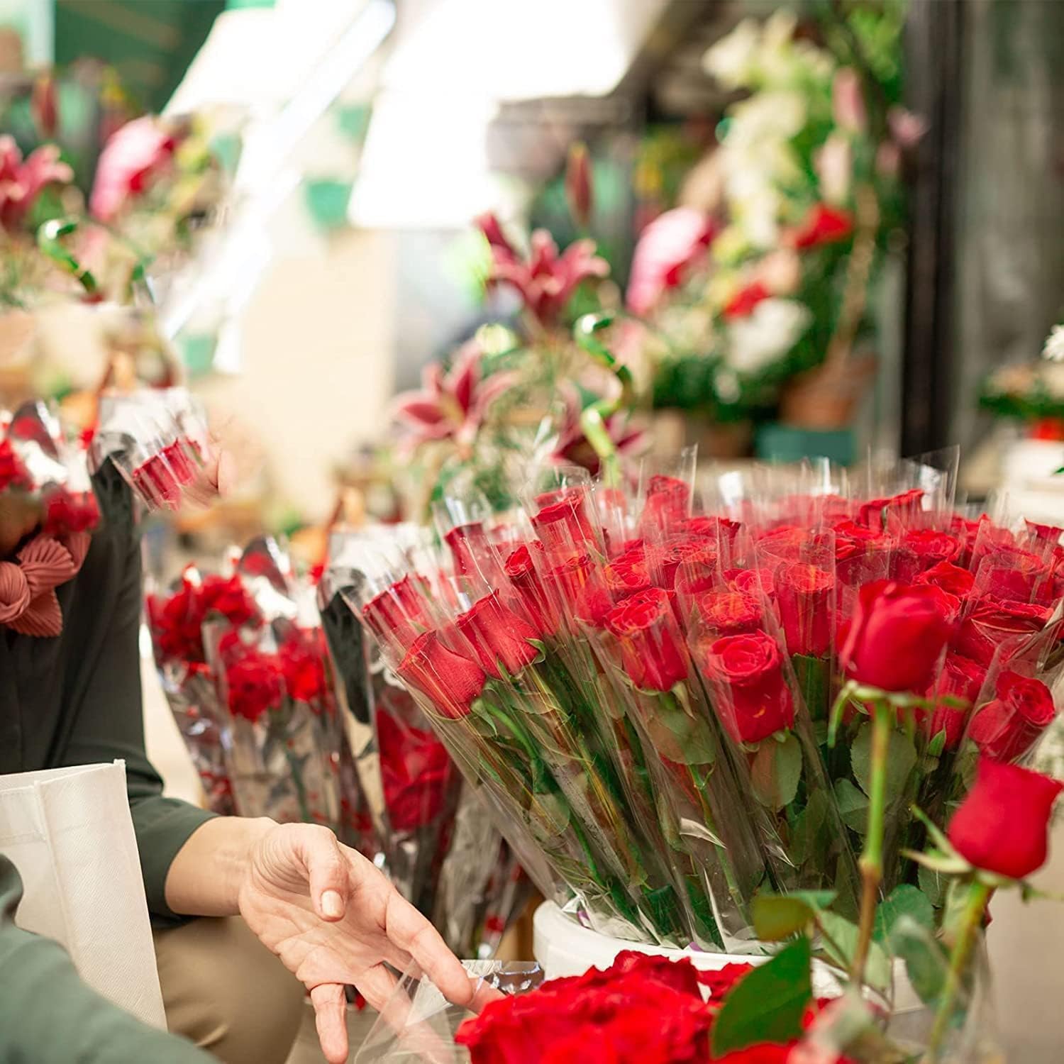 rosy.moment packing roll transparent clear cellophane wrap roll, flowers baskets food gift crystal wrappings paper safe paper, 70cmx10m