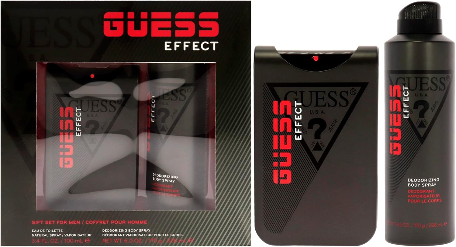 guess effect for men (m) set edt 100ml + body spray 226ml