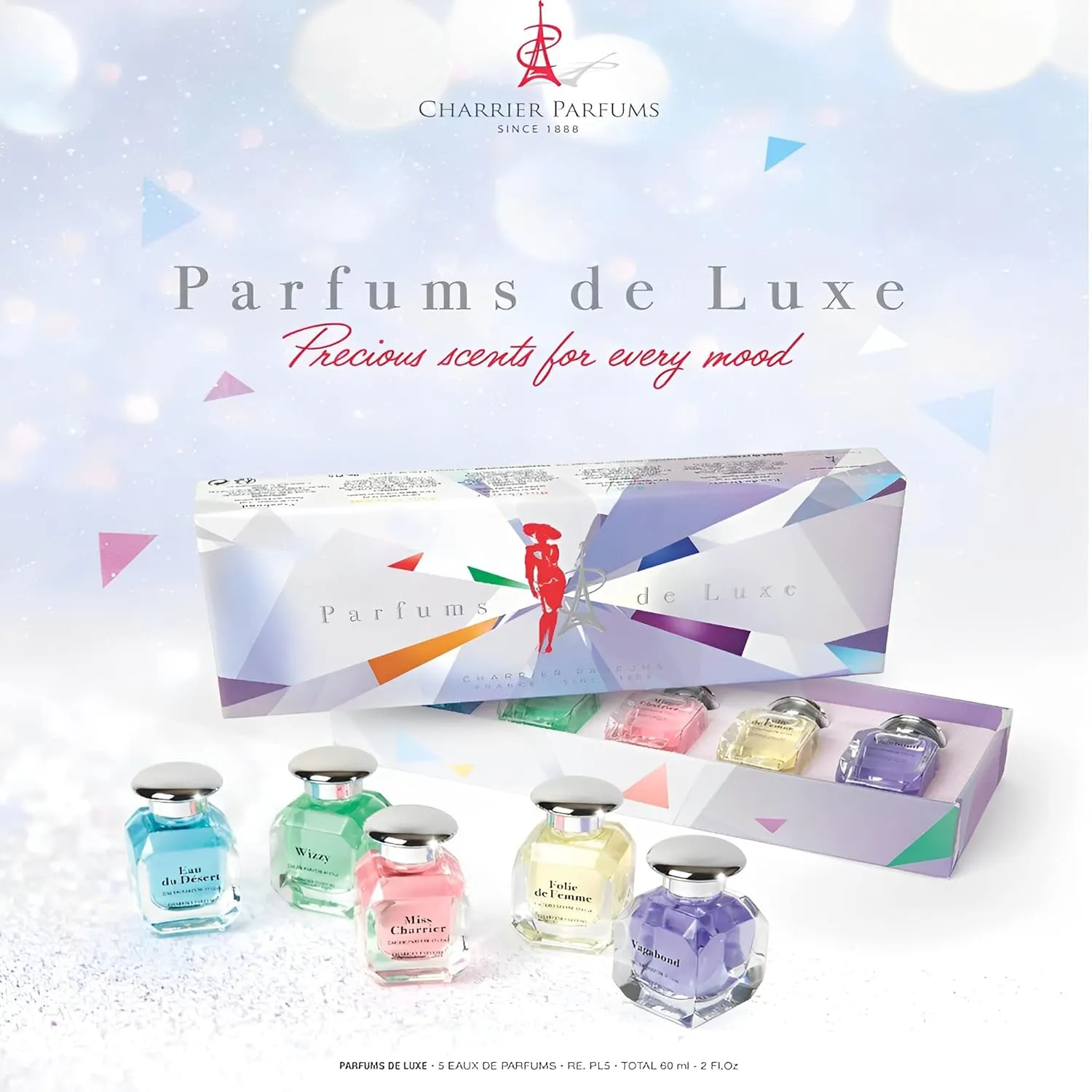 Charrier Parfums Set of 5 Luxury Miniature Eau de Parfum 60 ml