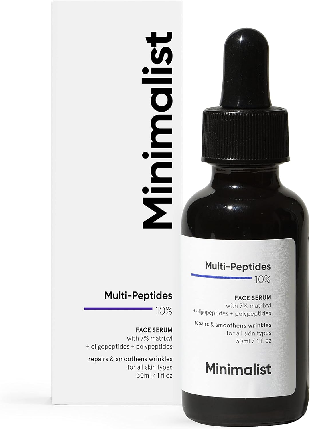 minimalist multi peptides serum for anti aging & collagen boosting | face serum with 7% matrixyl 3000 & 3% bio placenta for firmer younger looking skin | 30ml