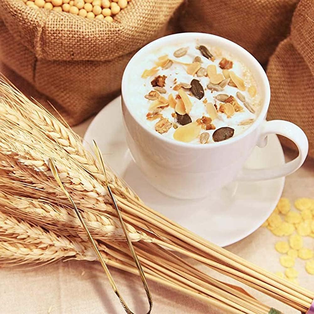 kastwave 10 piece stainless steel food tongs, rock candy tongs, stainless steel mini serving tongs, ice cube tongs, small square tea party coffee bar kitchen tongs (golden)