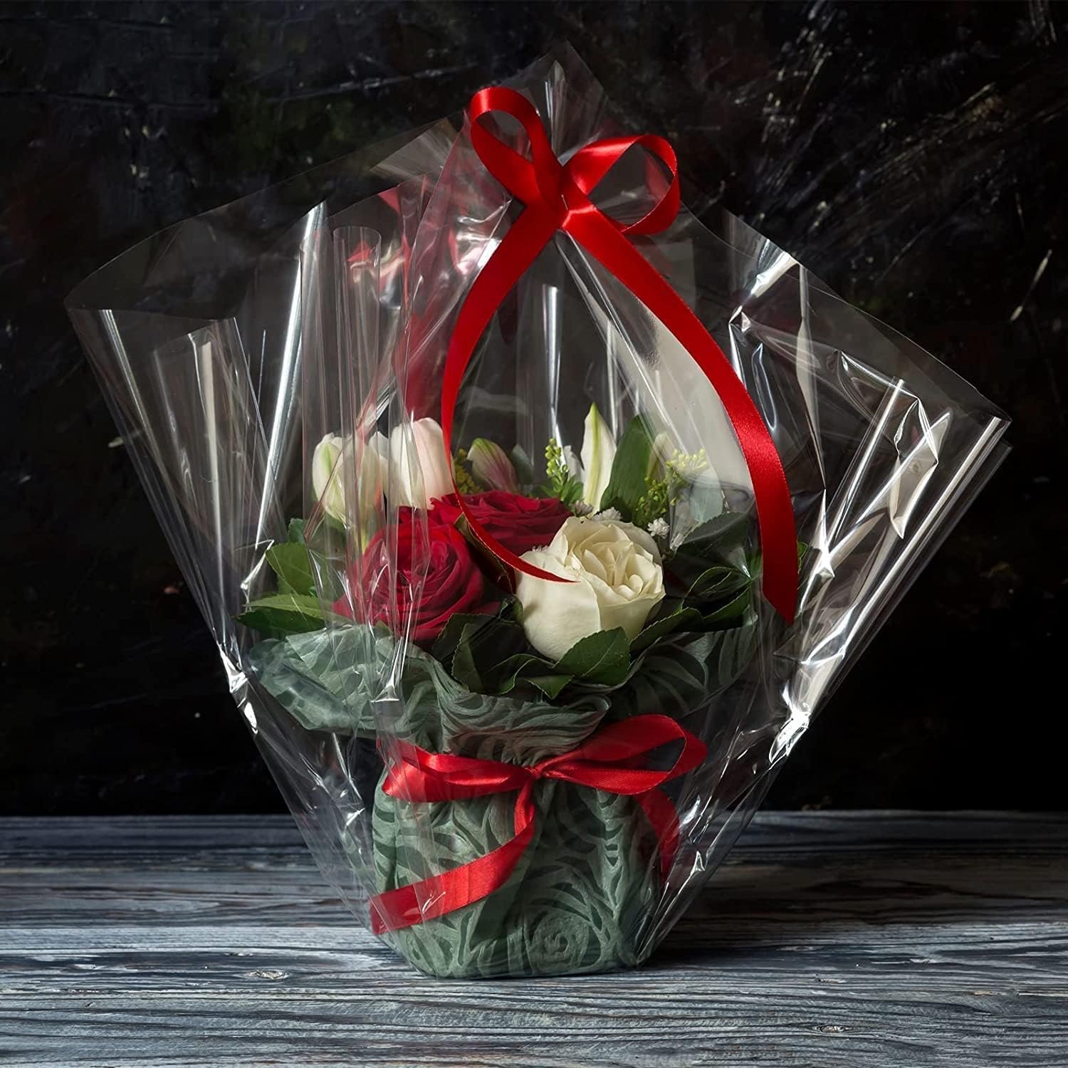 rosy.moment packing roll transparent clear cellophane wrap roll, flowers baskets food gift crystal wrappings paper safe paper, 70cmx10m