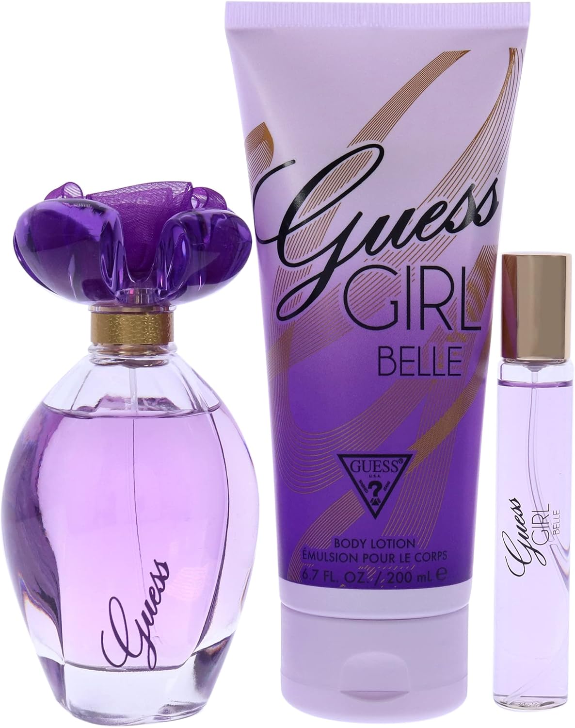 guess girl belle eau de toilette 100 ml + body lotion 200 ml+ mini 15 ml, gift set for women