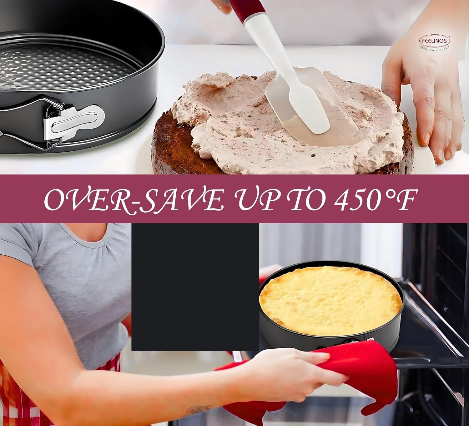 feelings spring form baking round pan, 24cm, non stick