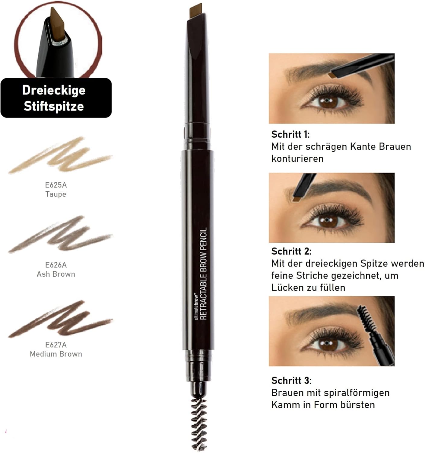 wet n wild ultimate brow retractable pencil medium brown