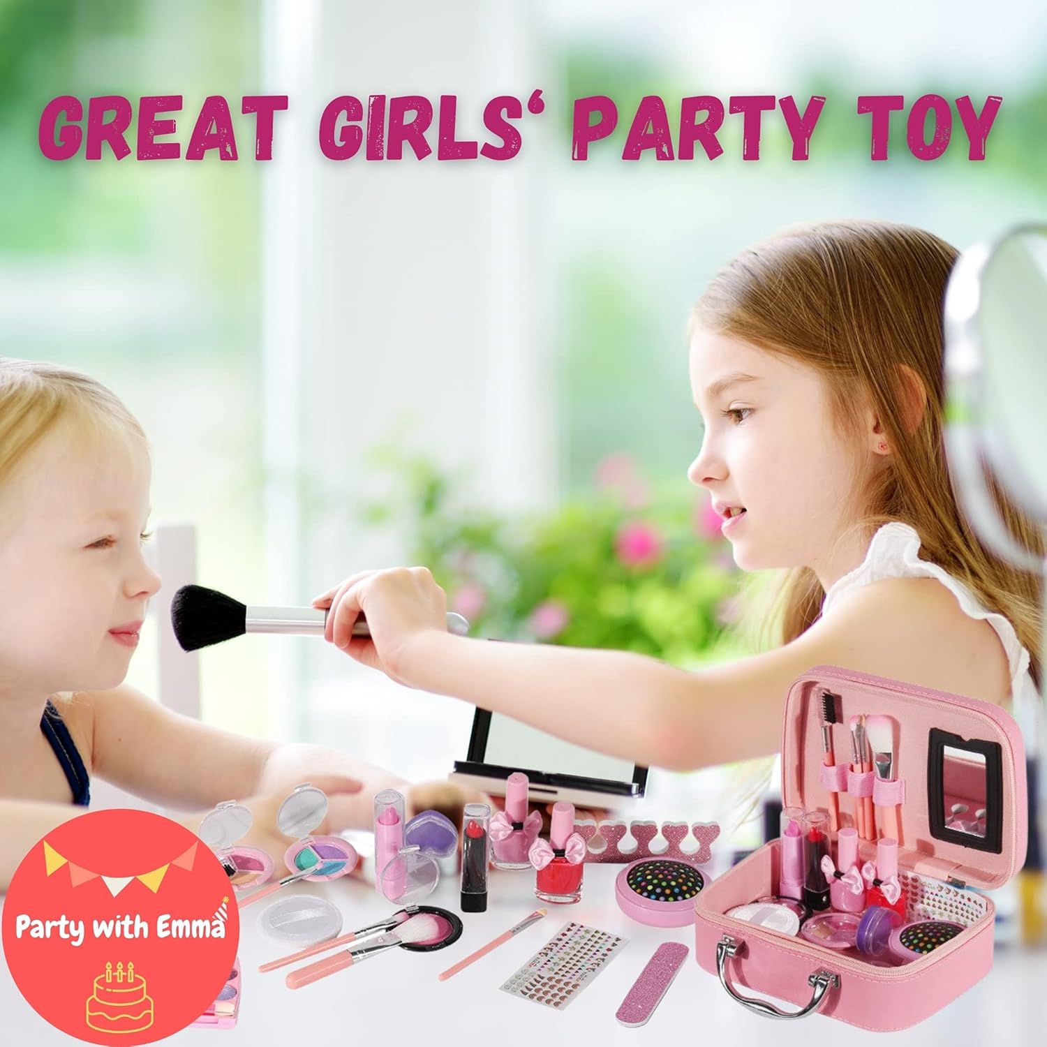 kids makeup kit for girl real washable makeup kit for little girls over 8 year old girls makeup set with cute princess cosmetic purse girls pretend play toy toys for little girls (mermaid box)