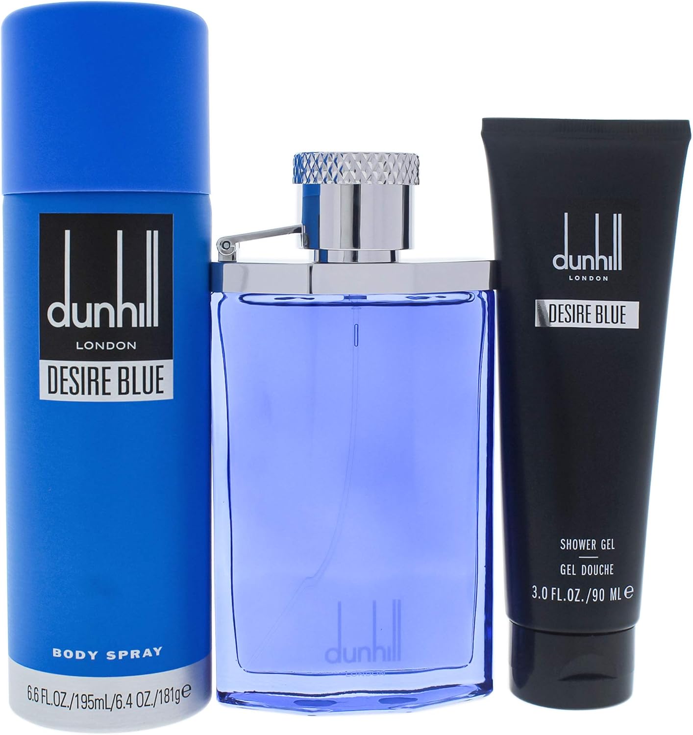 alfred dunhill desire blue 3pc gift set 3.4oz edt spray, 3oz shower gel, 6.oz body spray3 stück