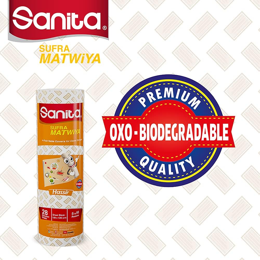 sanita sufra matwiya table cover disposable hassir 28 sheets sheet size(120 cmx120 cm)