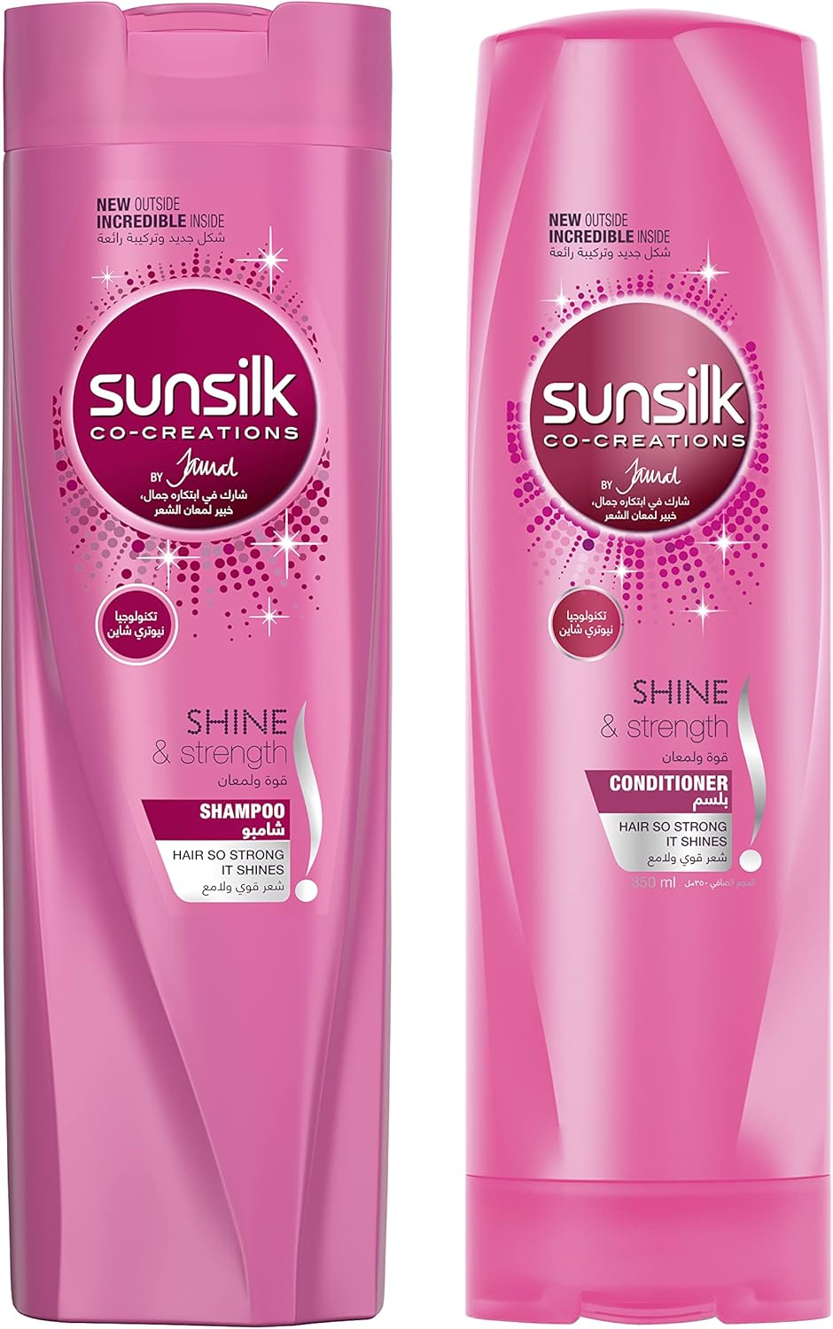 sunsilk shampoo shine & strength, 400ml + sunsilk conditioner shine & strength, 320ml, white