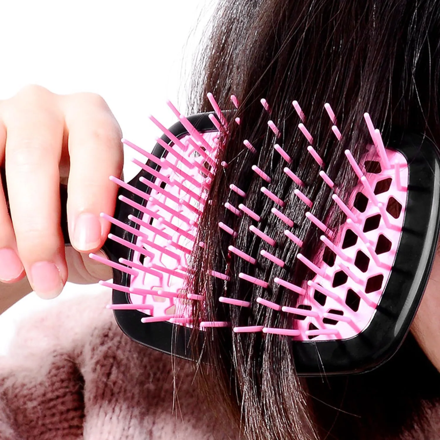 JOZUTTOW Detangling Hair Brush, Hollow out Massage Ventilation Styling Comb, Dry and Wet Dual Ventilation Soft Hair Brush for Curly Thick and Tangled Hair